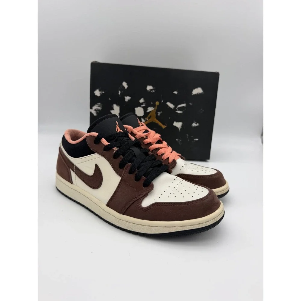 Air Jordan 1 Low SE Mocha Light Chocolate Crimson Bliss DC6991-200 Mens 8.5 Box
